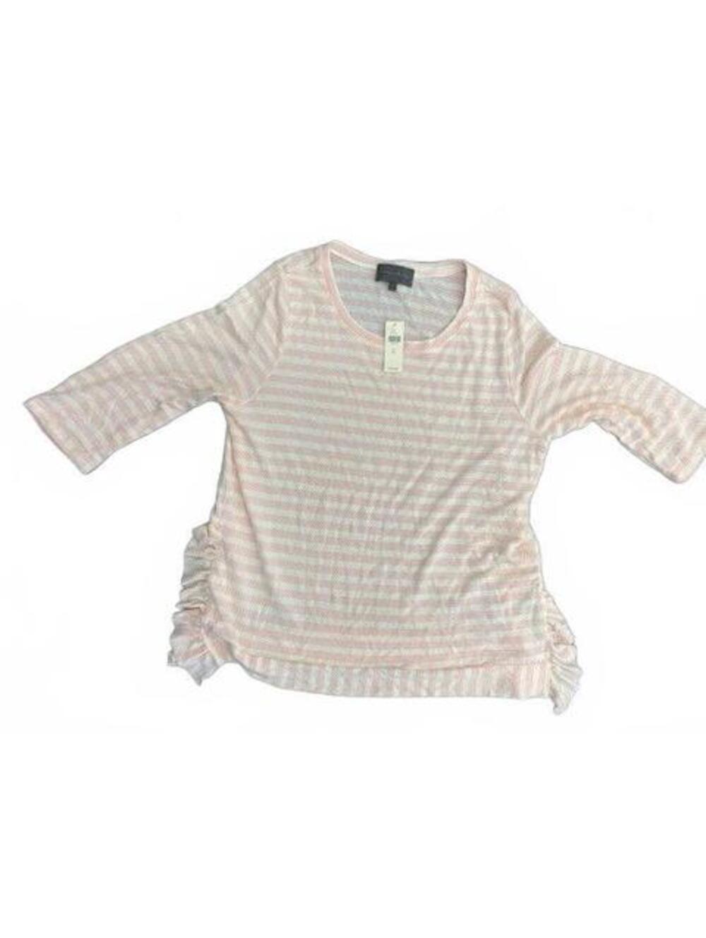 NWT New Anthropologie Sunday In Brooklyn Waffle Knit Striped Top XL